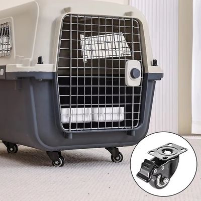 Casco de viaje seguro de doble puerta para perros y gatos con ruedas y espacio súper grande