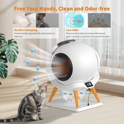 Gran bandeja de aseo para gatos autolimpiante encerrada en muebles de madera para diseños ODM