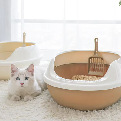 Caja de basura para gatos anti-espuma Perro de mascota inodoro espacio grande de gato bandeja de plástico para gatos para interiores