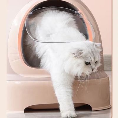 Caja de basura de plástico de limpieza automática para gatos