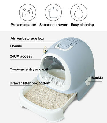 Caja de basura de plástico de limpieza automática para gatos