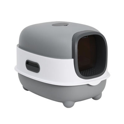 Diseños ODM Caja para gatos cerrada con bandeja lateral y tapa de tamizado superior fácil de limpiar