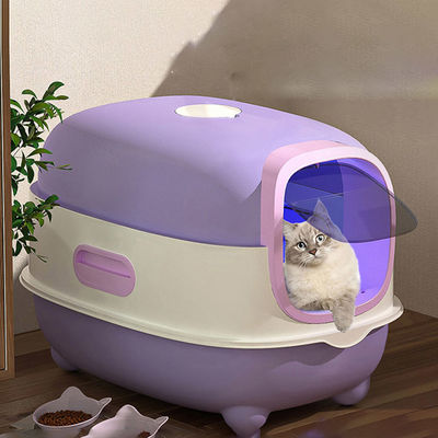 Diseños ODM Caja para gatos cerrada con bandeja lateral y tapa de tamizado superior fácil de limpiar