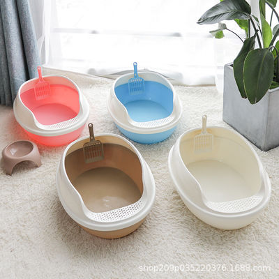 Alto lado PP Plastic Cat Toilet Gran caja de basura de gatos abierta para interiores