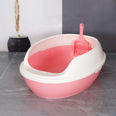 Alto lado PP Plastic Cat Toilet Gran caja de basura de gatos abierta para interiores