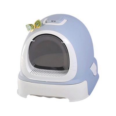 Caja de basura para gatos de diseño Doraemon fácil de limpiar con scooper y tapa para evitar la dispersión de basura