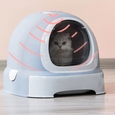 Caja de basura para gatos de diseño Doraemon fácil de limpiar con scooper y tapa para evitar la dispersión de basura