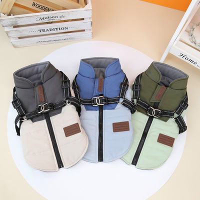 CLASSIC estilo chaqueta de invierno para perros impermeable y resistente al viento ropa para mascotas con arnés
