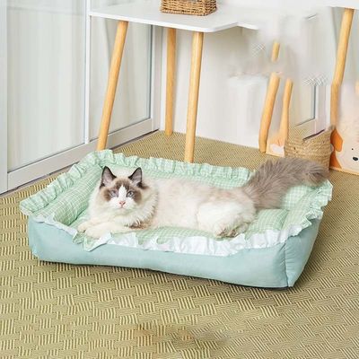 Cama de gato para gatos o perros pequeños con fondo antiderrapante suave y cuadrado Diseños ODM lavables