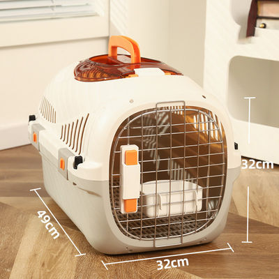 Bolso de viaje de mascotas de PP para gatos, portaobjetos de superficie dura, caja de transporte aéreo para perros y gatos pequeños