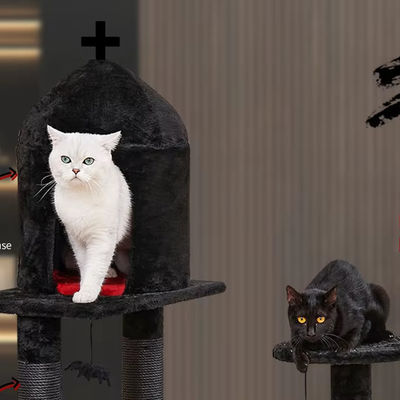 Actividades para gatos de varios niveles Muebles de lujo Siasl Árbol de gatos con bola colgante de araña