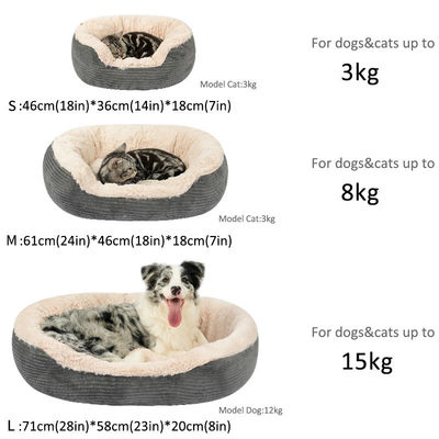 Cama de mascota lavable de piel falsa para gatos y perros