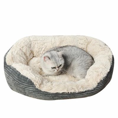 Casa de cama de mascotas de lujo para gatos y perros Cama de cama gruesa cálida almohadilla de manta