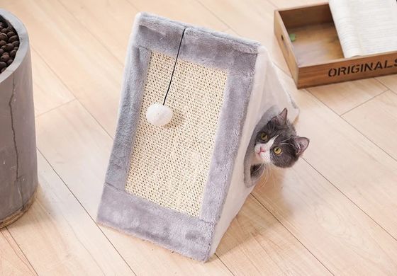 Muebles para gatos Casa de mascotas Triángulo de peluche Camas para gatos Nido de gatos Perro plegable suave cálido