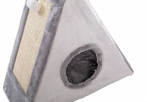 Muebles para gatos Casa de mascotas Triángulo de peluche Camas para gatos Nido de gatos Perro plegable suave cálido