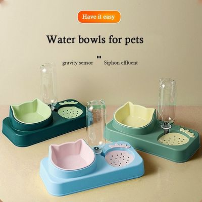 Perro mascota gato botella de agua potable NO horario de ajuste para los cuencos de comida para gatos y dispensador de agua