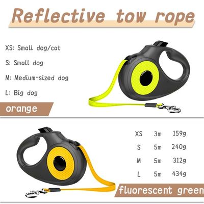 Cable de mascotas ajustable de liberación rápida 5M 3M ABS retráctil con remache