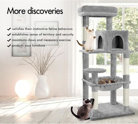 Árbol de gatos multicolor opcional integrado Sisal cómodo y duradero Actividad de gatos altos Arbol rascador