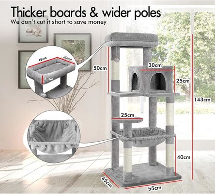 Árbol de gatos multicolor opcional integrado Sisal cómodo y duradero Actividad de gatos altos Arbol rascador