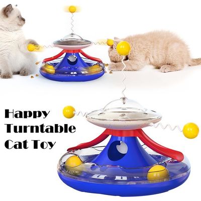 Mucho tiempo de uso ventaja gato juguetes de la palma fuga de alimentos pet puzzle interactivo juguete de plataforma giratoria