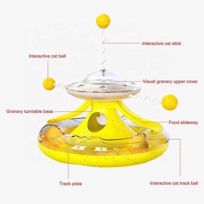 Mucho tiempo de uso ventaja gato juguetes de la palma fuga de alimentos pet puzzle interactivo juguete de plataforma giratoria