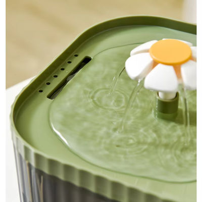 Dispensador de agua de fuente automático para gatos en forma de flor de plástico electrónico para beber mascotas