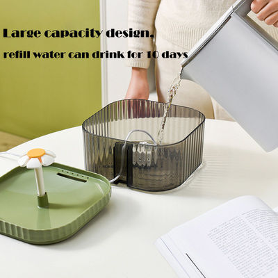 Dispensador de agua de fuente automático para gatos en forma de flor de plástico electrónico para beber mascotas