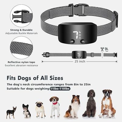 Collar de entrenamiento para perros de sensibilidad ajustable Collar recargable contra latidos para perros