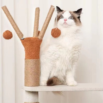 Función Fun Play 143cm Árbol clásico de gatos con condominios dobles y poste de rascado de gatos Sisal