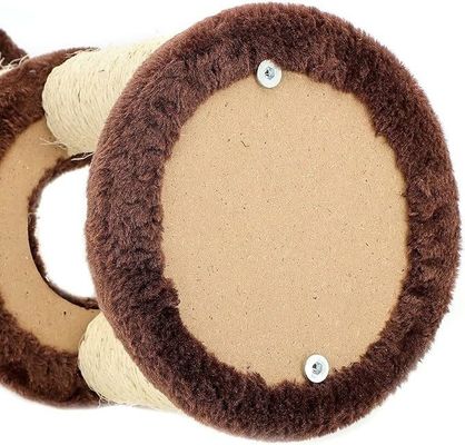 ODM Diseño Muebles para gatos Beige madera de alcachofa Árbol de escalada con columna de sisal y hamaca de peluche