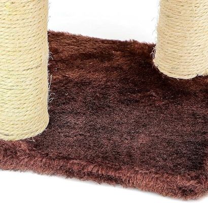 ODM Diseño Muebles para gatos Beige madera de alcachofa Árbol de escalada con columna de sisal y hamaca de peluche