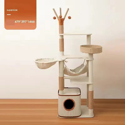 Árbol de gato fácil de ensamblaje personalizable con rascador Sisal y Dens de actividad