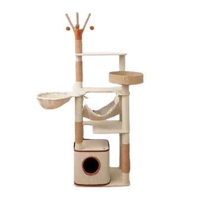 Árbol de gato fácil de ensamblaje personalizable con rascador Sisal y Dens de actividad