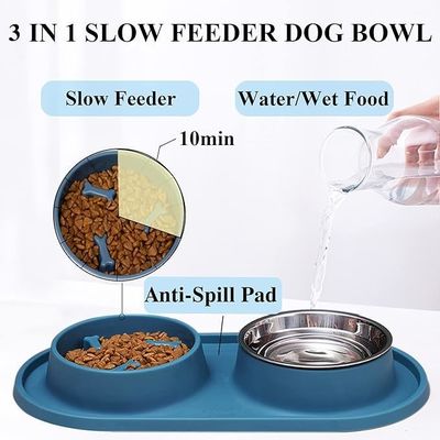 Comida seca húmeda y cruda Cuenco de alimentación lenta para perros gatos Animales pequeños Cuenco de alimentación lenta
