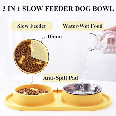 Comida seca húmeda y cruda Cuenco de alimentación lenta para perros gatos Animales pequeños Cuenco de alimentación lenta