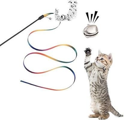 Juguete interactivo para gatos clásico cuerda de arco iris para gatos y gatitos