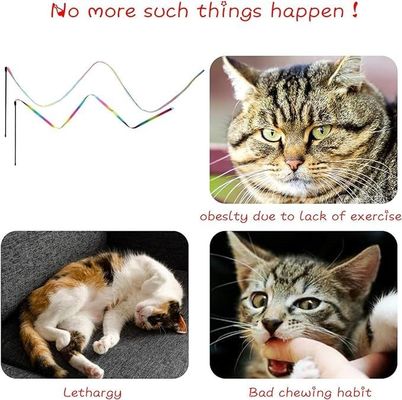 Juguete interactivo para gatos clásico cuerda de arco iris para gatos y gatitos