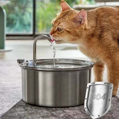 Dispensador automático de agua de fuente de acero inoxidable para gatos y perros