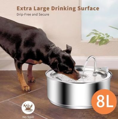 Dispensador automático de agua de fuente de acero inoxidable para gatos y perros