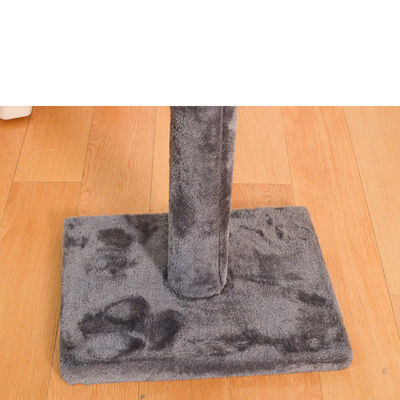 Torre de gatos de piso a techo de altura ajustable con hamaca acogedora y función de juego divertido
