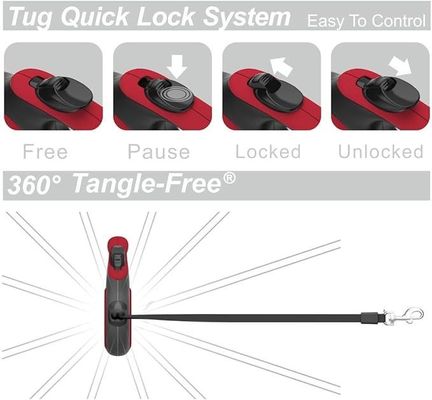 Leash de alambre para perros de mascotas de uso pesado y reflejo personalizado 360 ° Leash retráctil libre de enredos