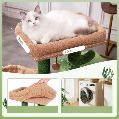Árbol de gatos de cactus sostenible de 30 pulgadas de altura Torre de gatos de varios niveles para juego divertido y condominio de gatos