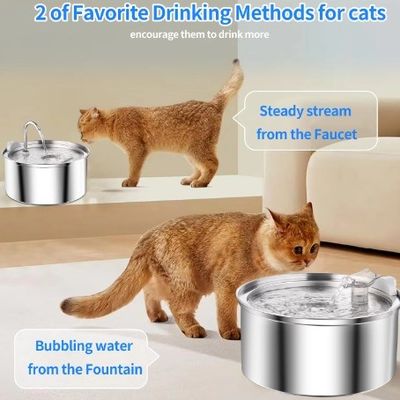 Fuente de agua potable para mascotas con filtro de acero inoxidable para una ingesta y consumo saludables de agua