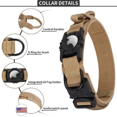 Trazador GPS personalizado Air Tag Collar para perros con diseño de nylon ajustable y de trabajo pesado
