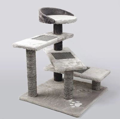 ODM Gris Madera Moderno del Gato Cuadro de Escalada Deluxe Sisal Gato Casa del Árbol rascador