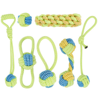 Set de juguetes de cuerda de masticación de cachorros de algodón de 7 piezas perfecto para juegos interactivos y ejercicio