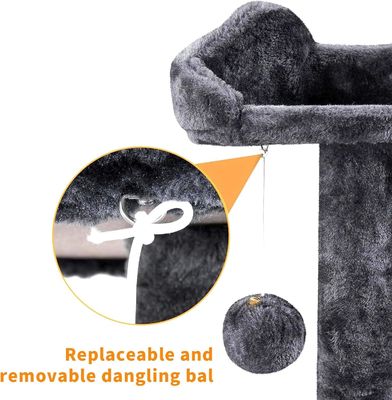 Juego Divertido Piel de mascota juguete de gato Árbol con postes de rascado resistentes y gran marco de escalada