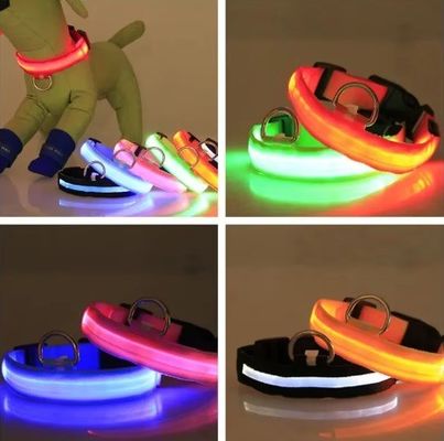 Servicio OEM / ODM proporcionado Collar de mascotas LED impermeable personalizado para perro luminoso reflectante
