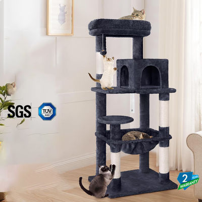 Servicio de personalización Proporcionado Árbol de gato de 143 cm con perca de peluche Torre de gatos de varios niveles