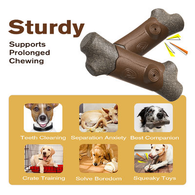 Perros mascota juguetes interactivos para limpiar los dientes hueso indestructible de nylon / TPR juguete chirriante